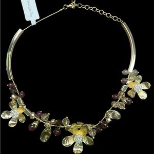 Vera Bradley Gold and Ruby Red Floral Necklace